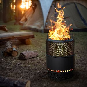 이중연소 원통 캠핑 화로대 대형