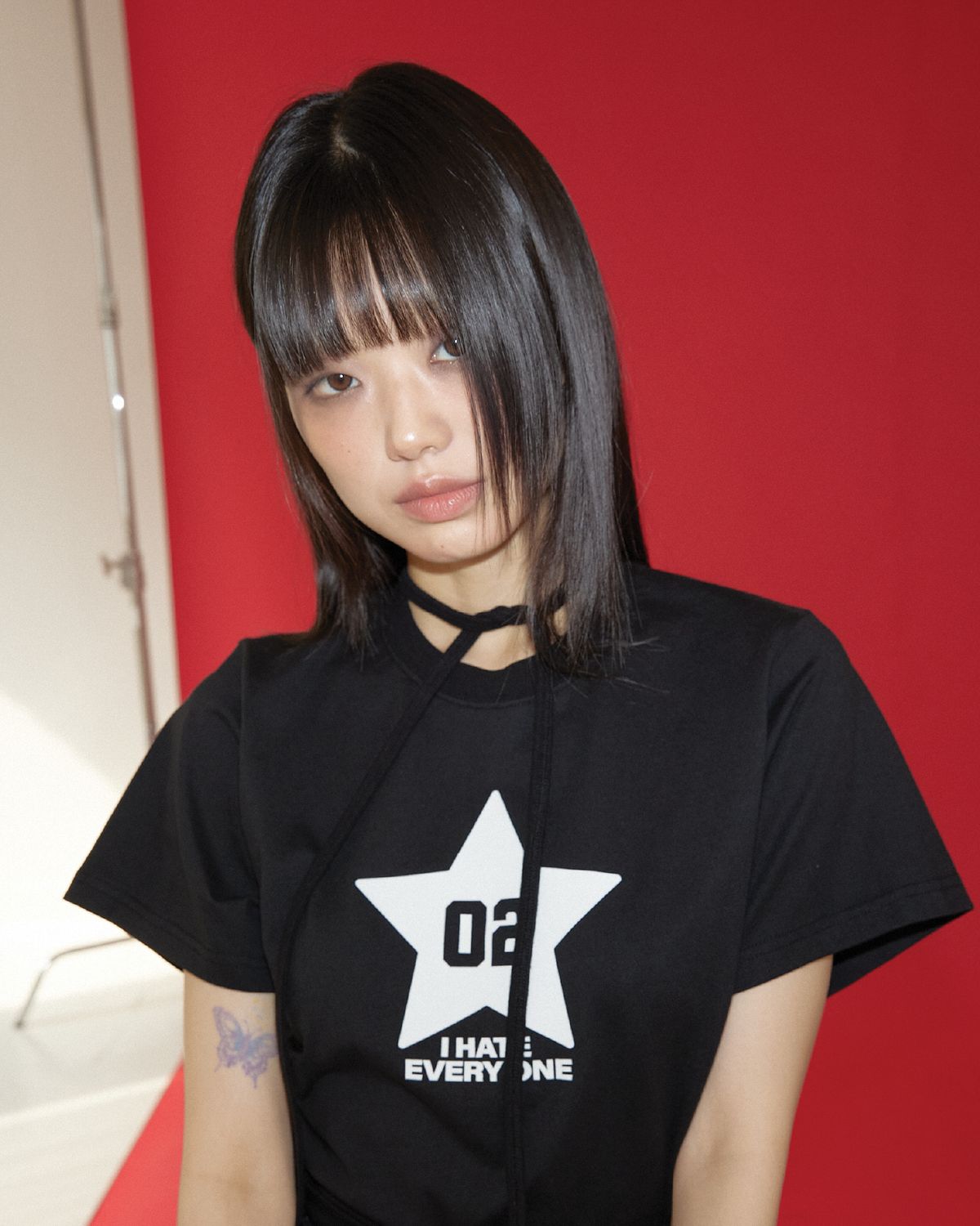 소이프 드링크(SOIF DRINK) 리본 락 티셔츠 블랙