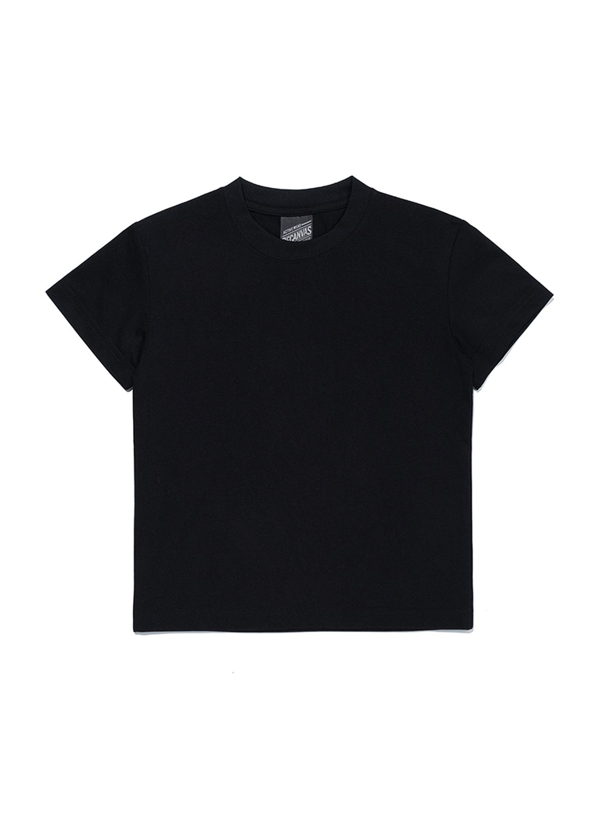 비캔버스(BECANVAS) [KIDS] COTTON TOUCH FUNCTIONALITY ROUND SHORTSLEEVE (BLACK)