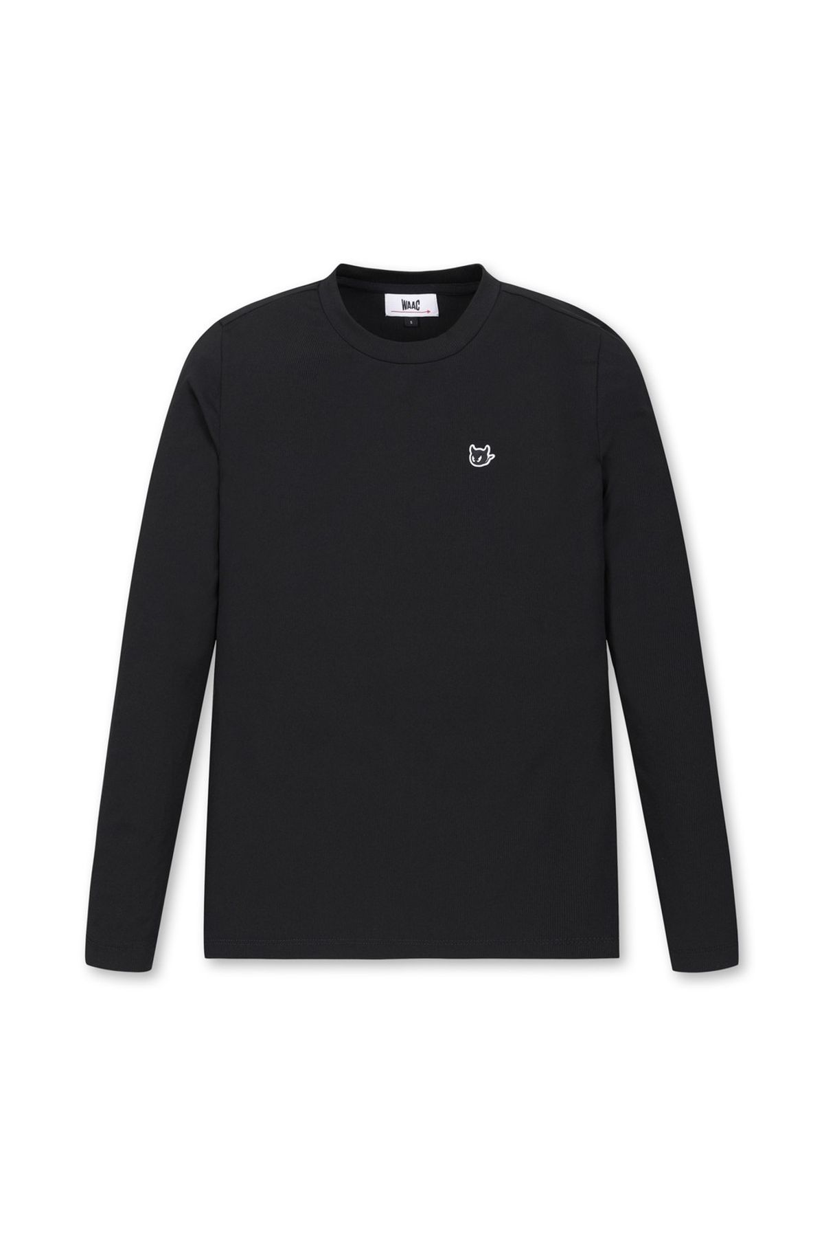 왁(WAAC) Women Cool Ribbed LS Crewneck Top_WWTBM25206BKX