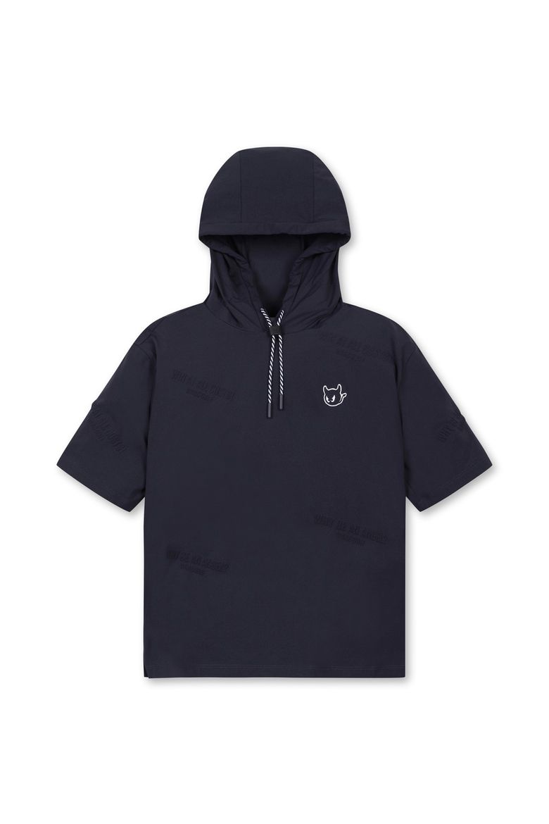 Women Emboss Logo Loose Fit Hoodie_WWTCM25209NYX