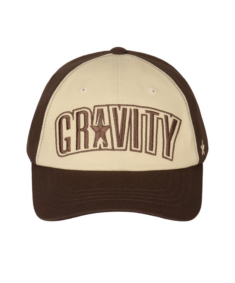 STAR GRAVITY BALL CAP - Brown & Cream yellow