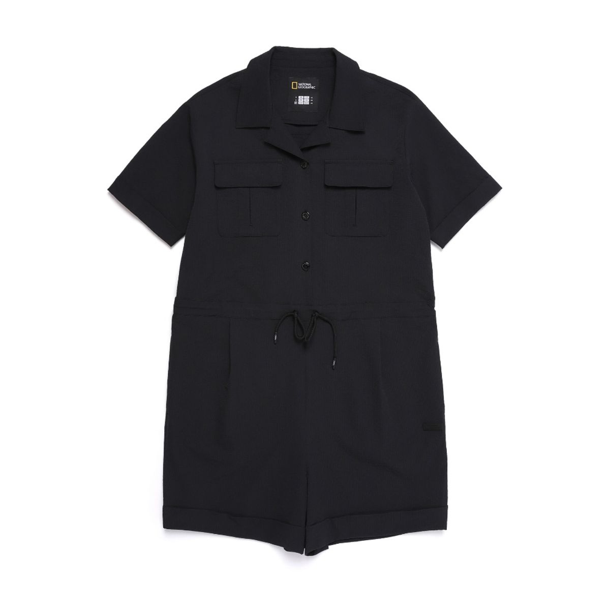 내셔널지오그래픽(NATIONALGEOGRAPHIC) N252WOP490 여성 시어서커 롬퍼 CARBON BLACK