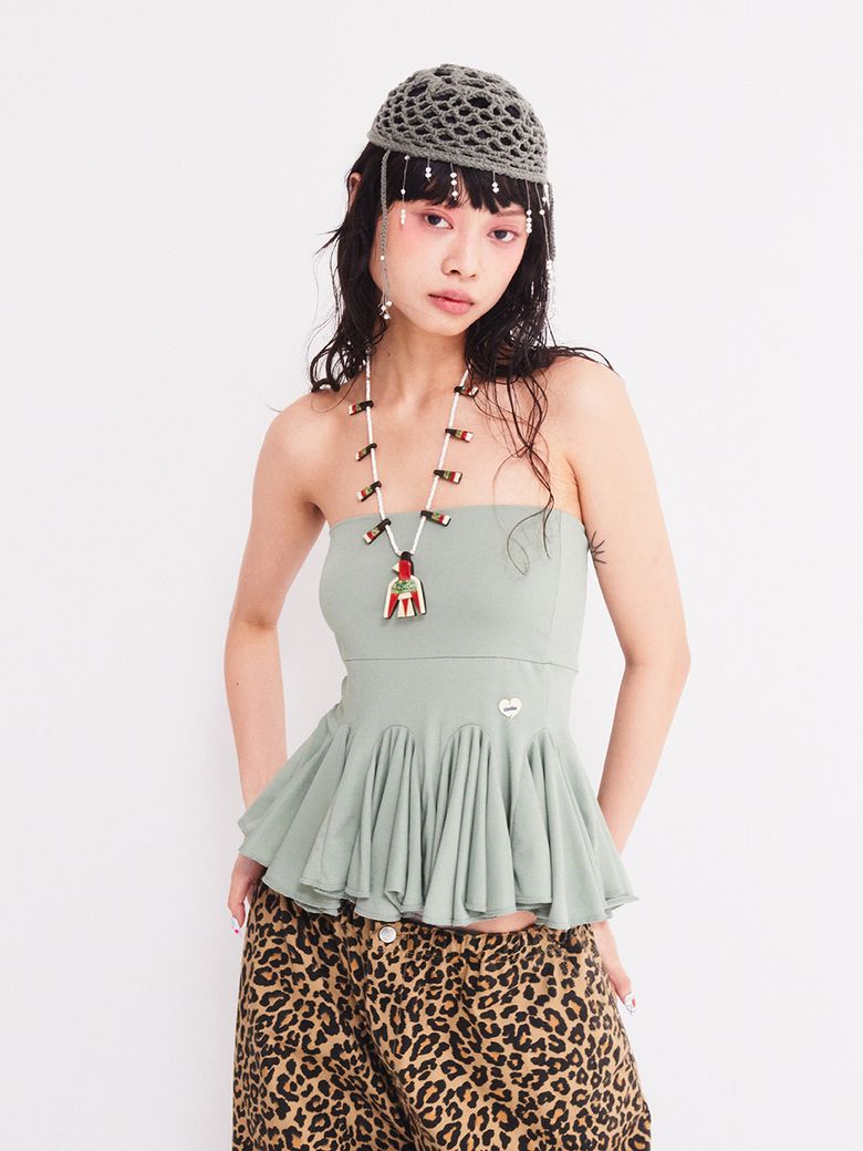 HEART MEDAL 2WAY HOOL SKIRT KHAKI