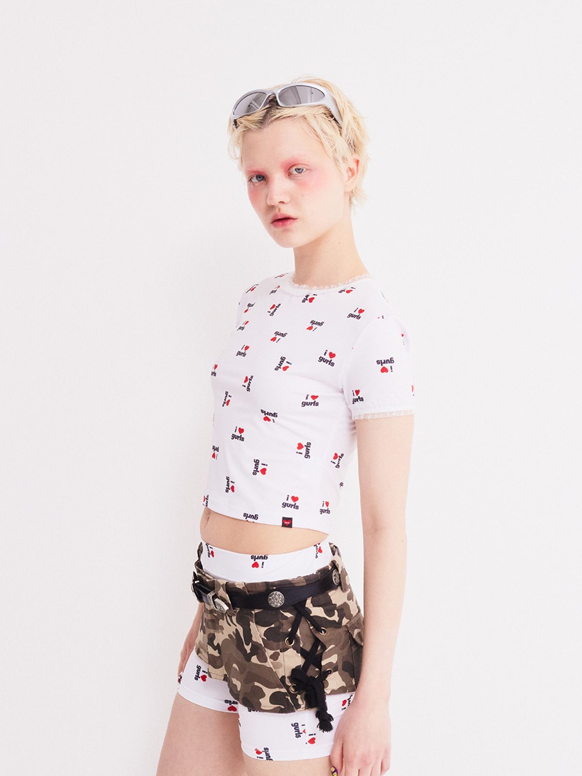 에즈이프 캘리(ASIF CALIE) CAMOUFLAGE LACE-UP WRAP SKIRT BEIGE