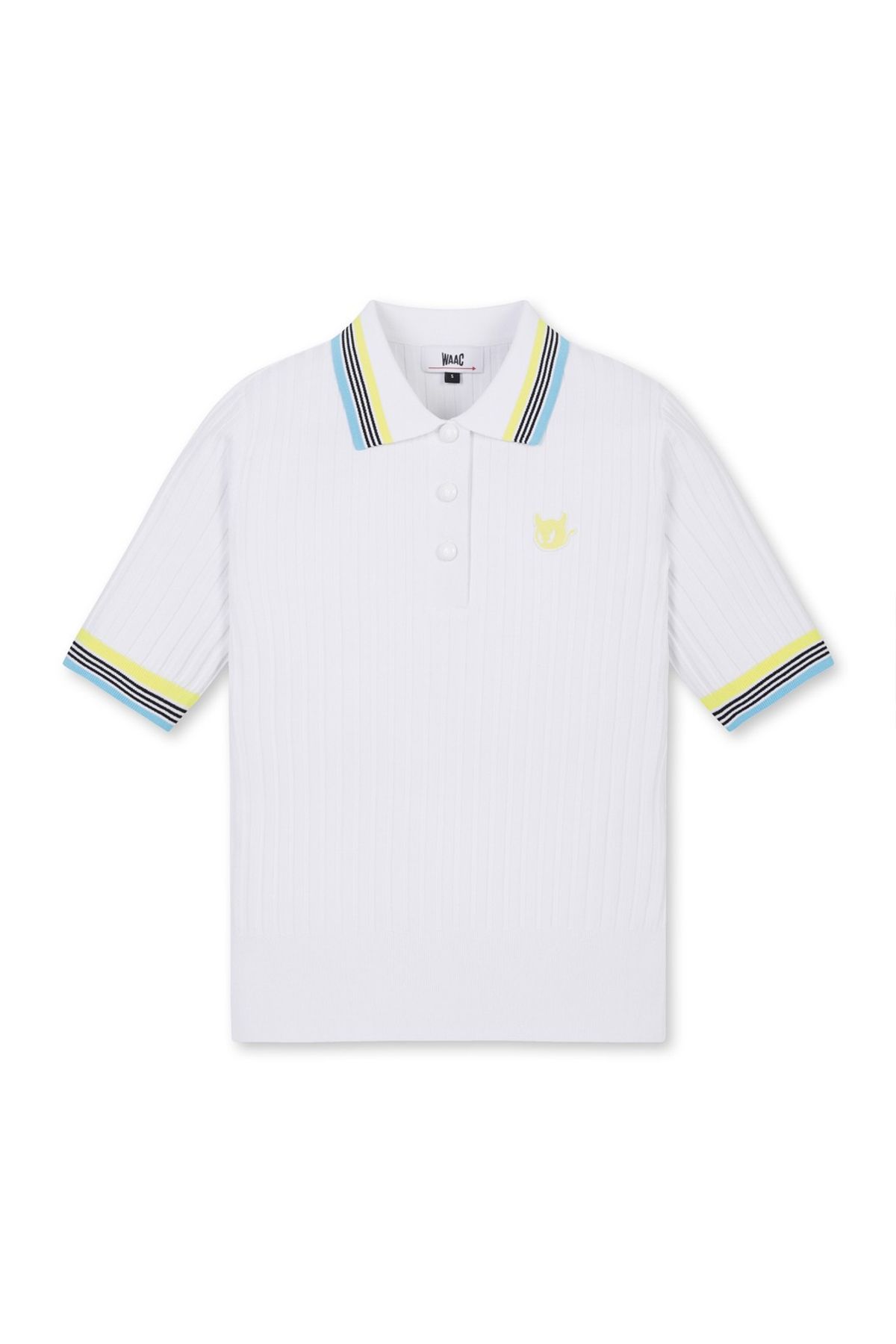 왁(WAAC) Women Color Tipping Polo Sweater_WWWAM25203WHX