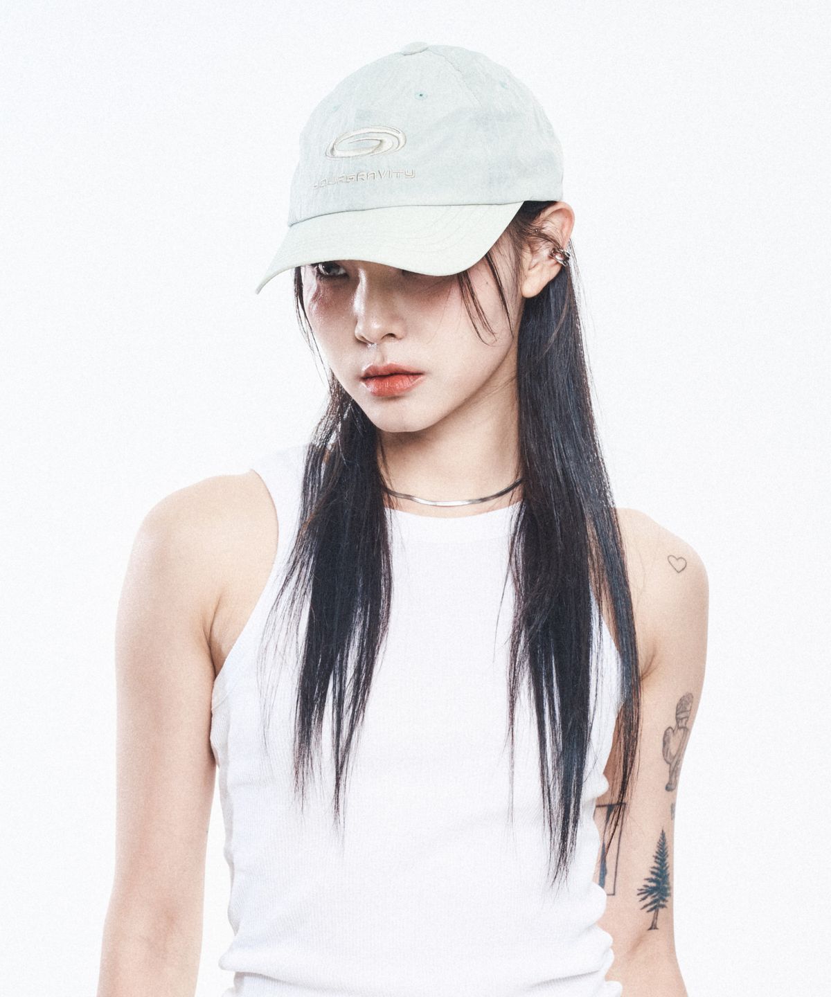 유어그래비티(YOURGRAVITY) GRAVITY HOLE LOGO NYLON  BALL CAP - Light Mint