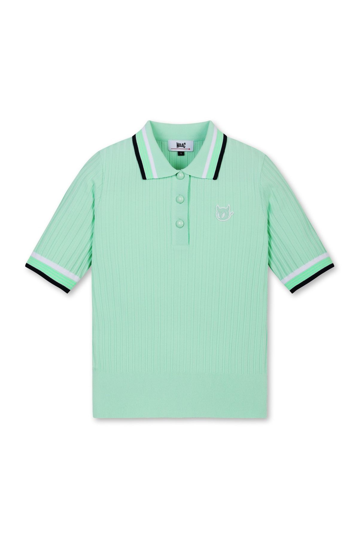 왁(WAAC) Women Color Tipping Polo Sweater_WWWAM25203YGX