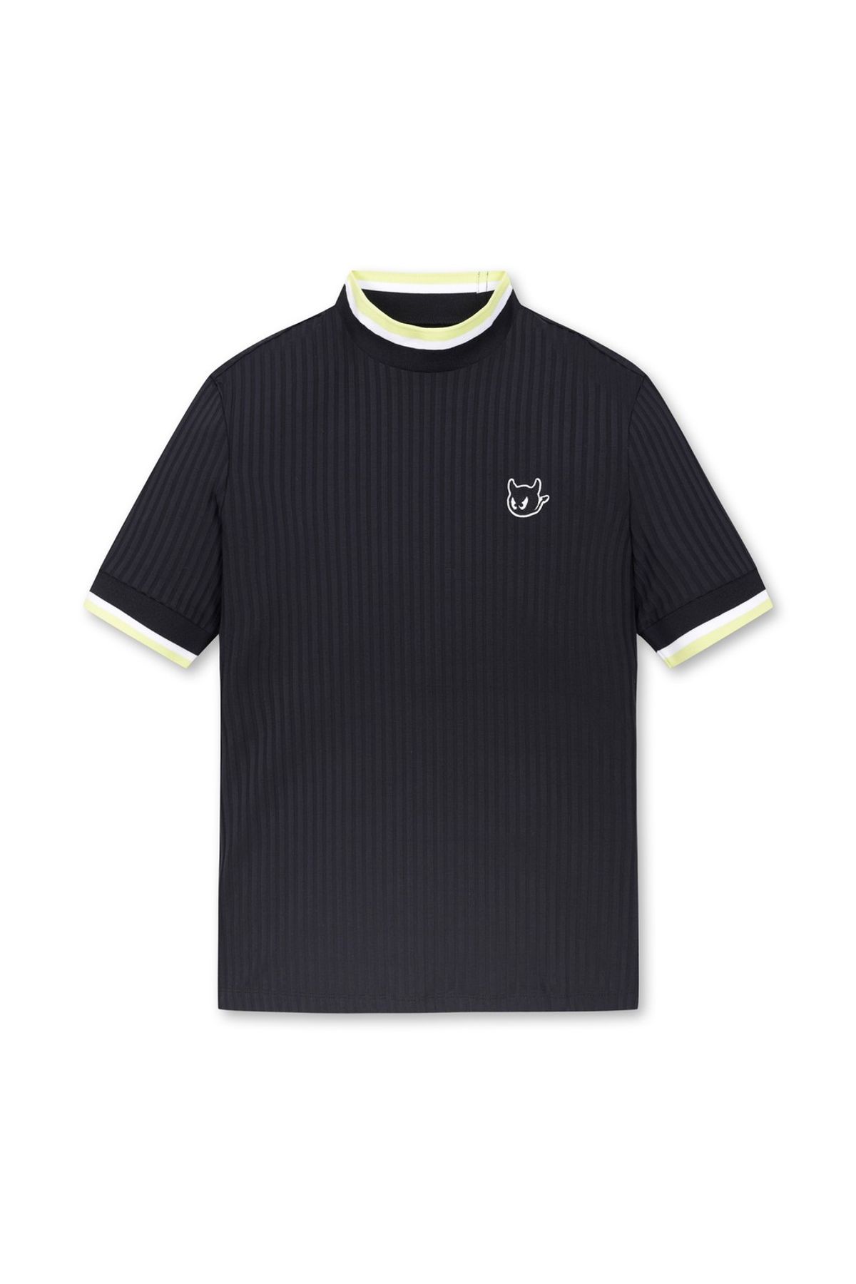 왁(WAAC) Women Cool Ribbed SS Mockneck Top_WWTCM25206BKX