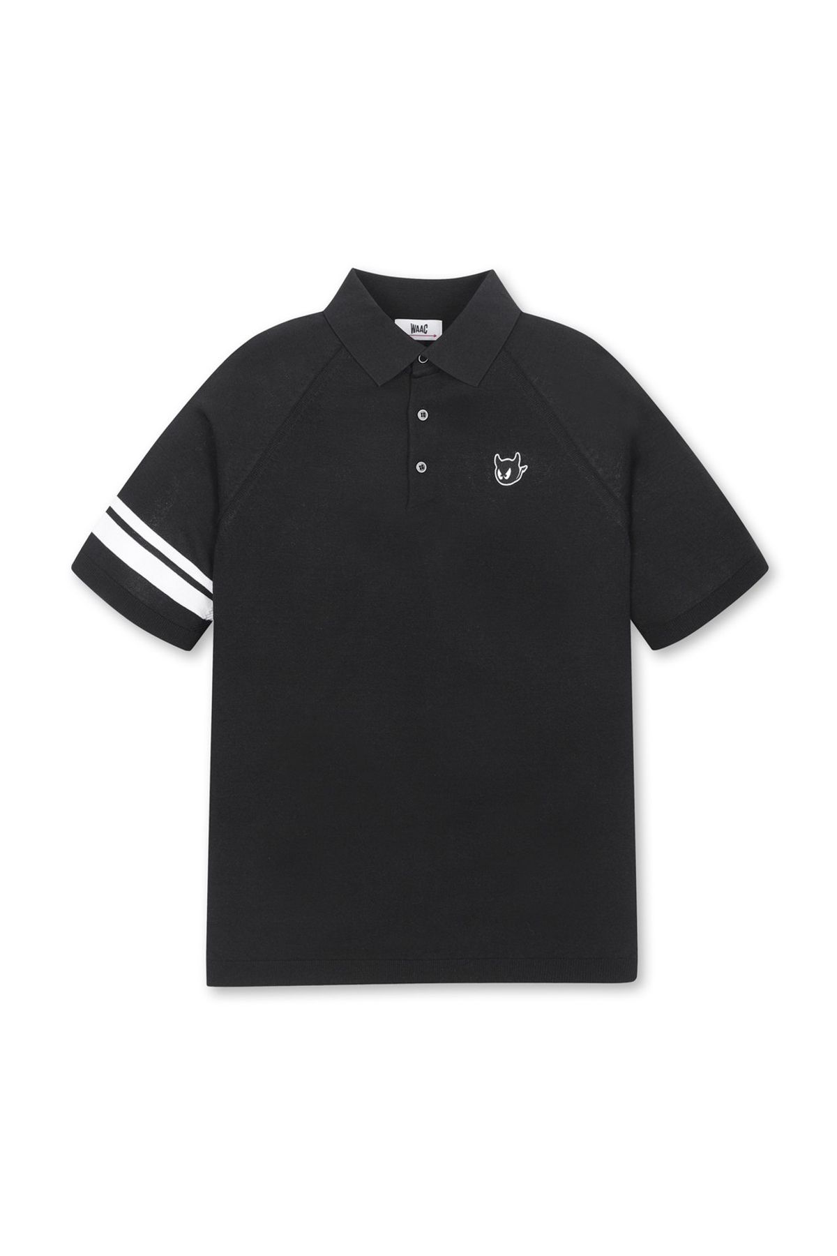 왁(WAAC) Men Semi Loose Knit Polo_WMWAM25203BKX