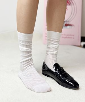 [2개 세트] 1313 레이스 시스루 루즈핏 여자 양말