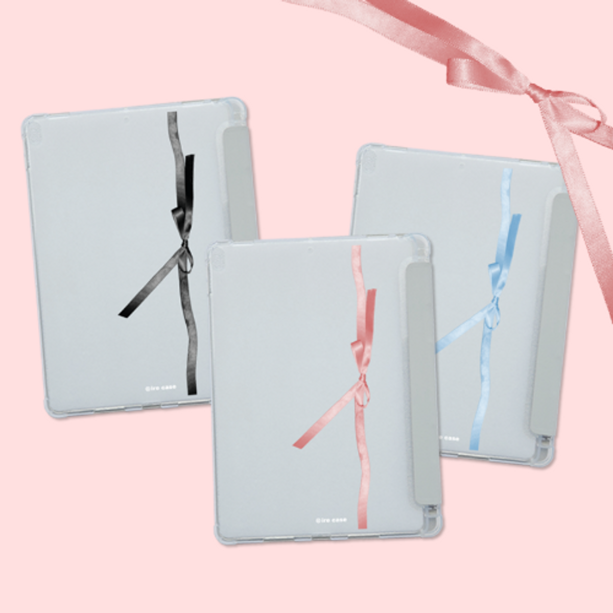이레케이스앤굿즈(IRECASEGOODS) 새틴리본 갤럭시탭 아이패드 애플펜슬 수납가능 풀커버 케이스