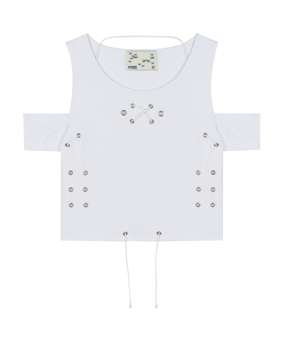 노 엑스트라 터치(NO EXTRA TOUCH) Eyelet Pop Top (white) / 25SPTS003WH