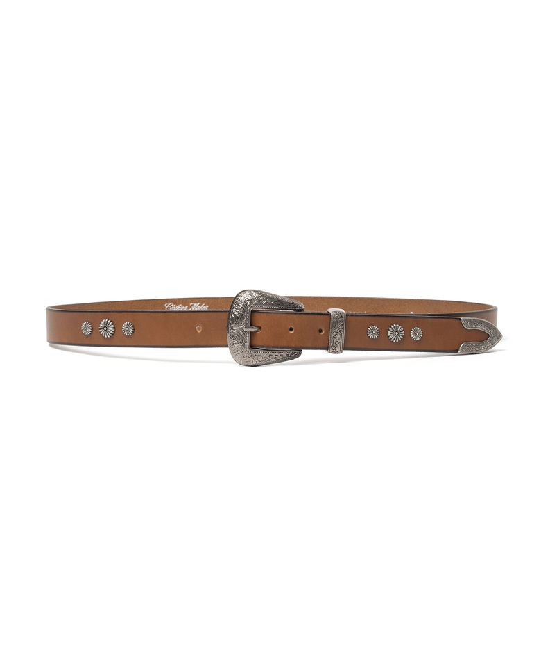 western leather belt brown