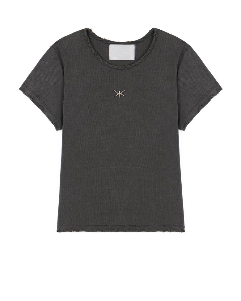 Destroyed Detail T-shirts (charcoal) / 25SPTS002CH