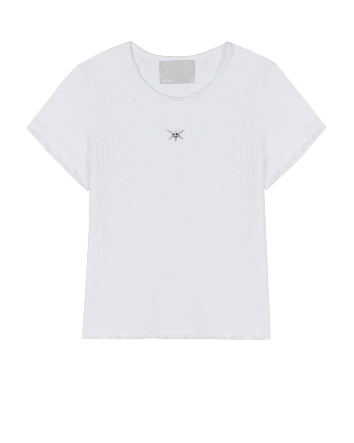 노 엑스트라 터치(NO EXTRA TOUCH) Destroyed Detail T-shirts (white) / 25SPTS002WH