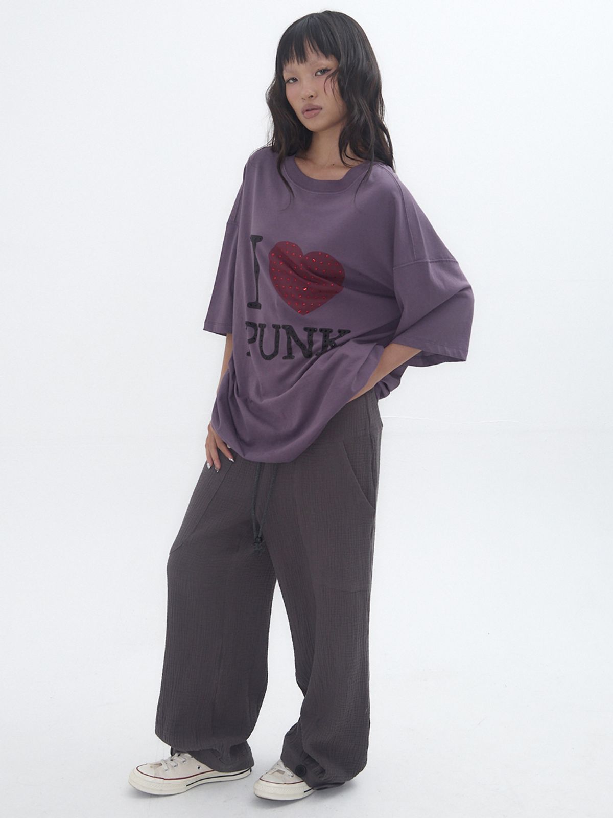 익스파이어드걸(EXPIRED GIRL) Buttons Easy Pants Charcoal
