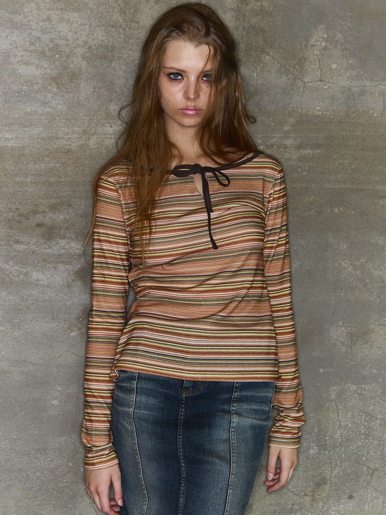 Moana Stripe Top Caramel