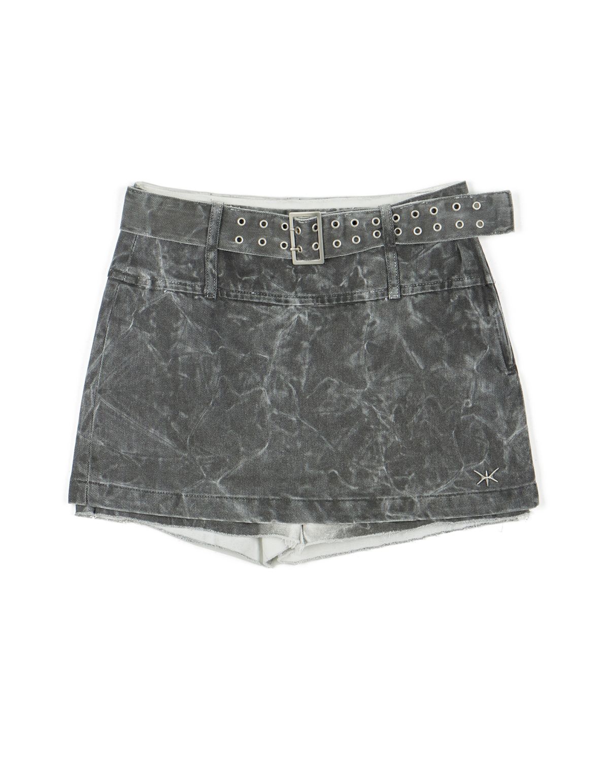 노 엑스트라 터치(NO EXTRA TOUCH) Eyelet Pants Skirt / 25SPSK001GR