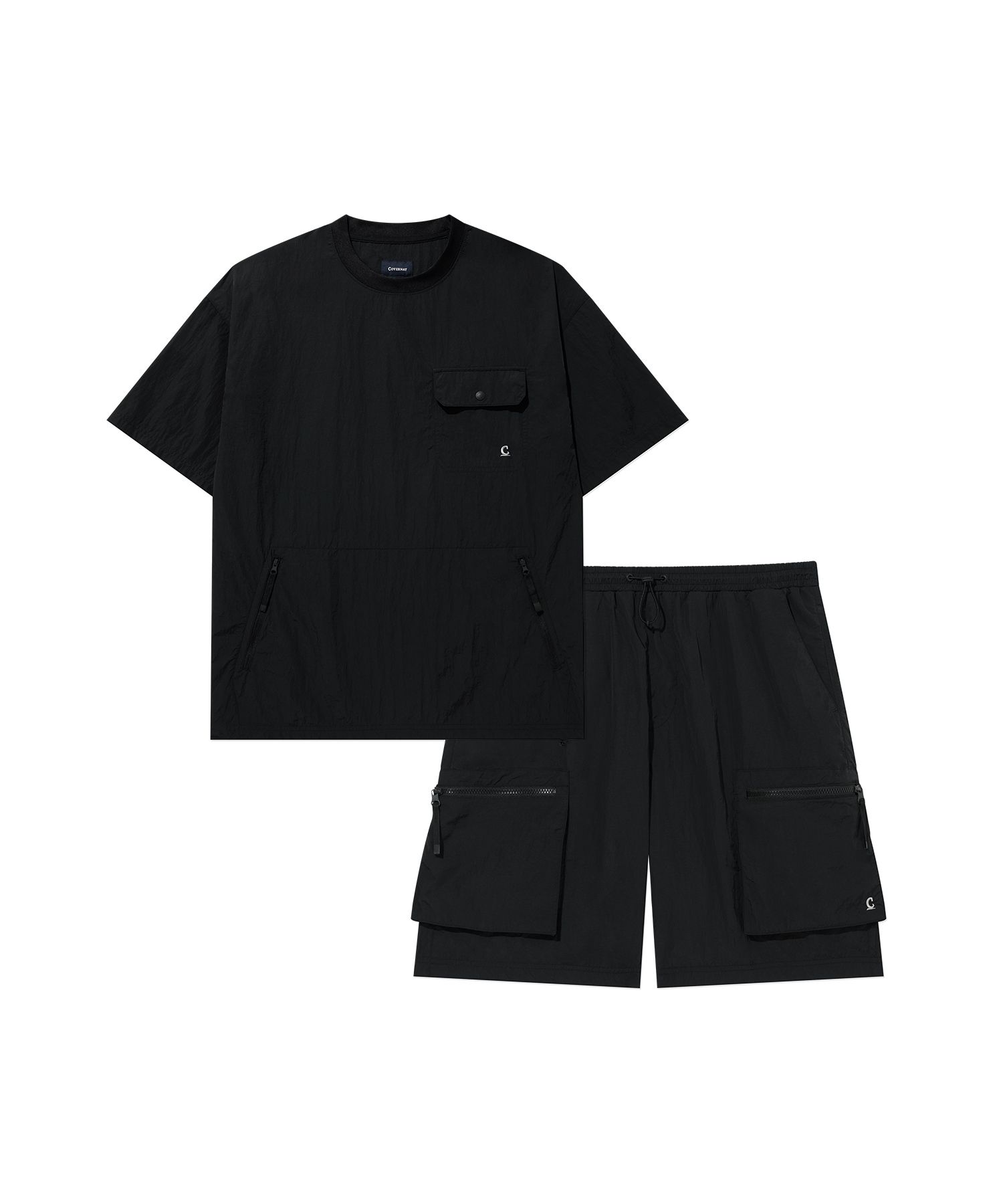 MUSINSA | COVERNAT [SET] Woven Utility T-shirt Black