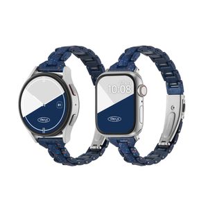 슬림 아크릴 스플래터 애플워치 스트랩 3 울트라 3 SE2 갤럭시워치 6 호환 밴드 - 미드나잇 블루