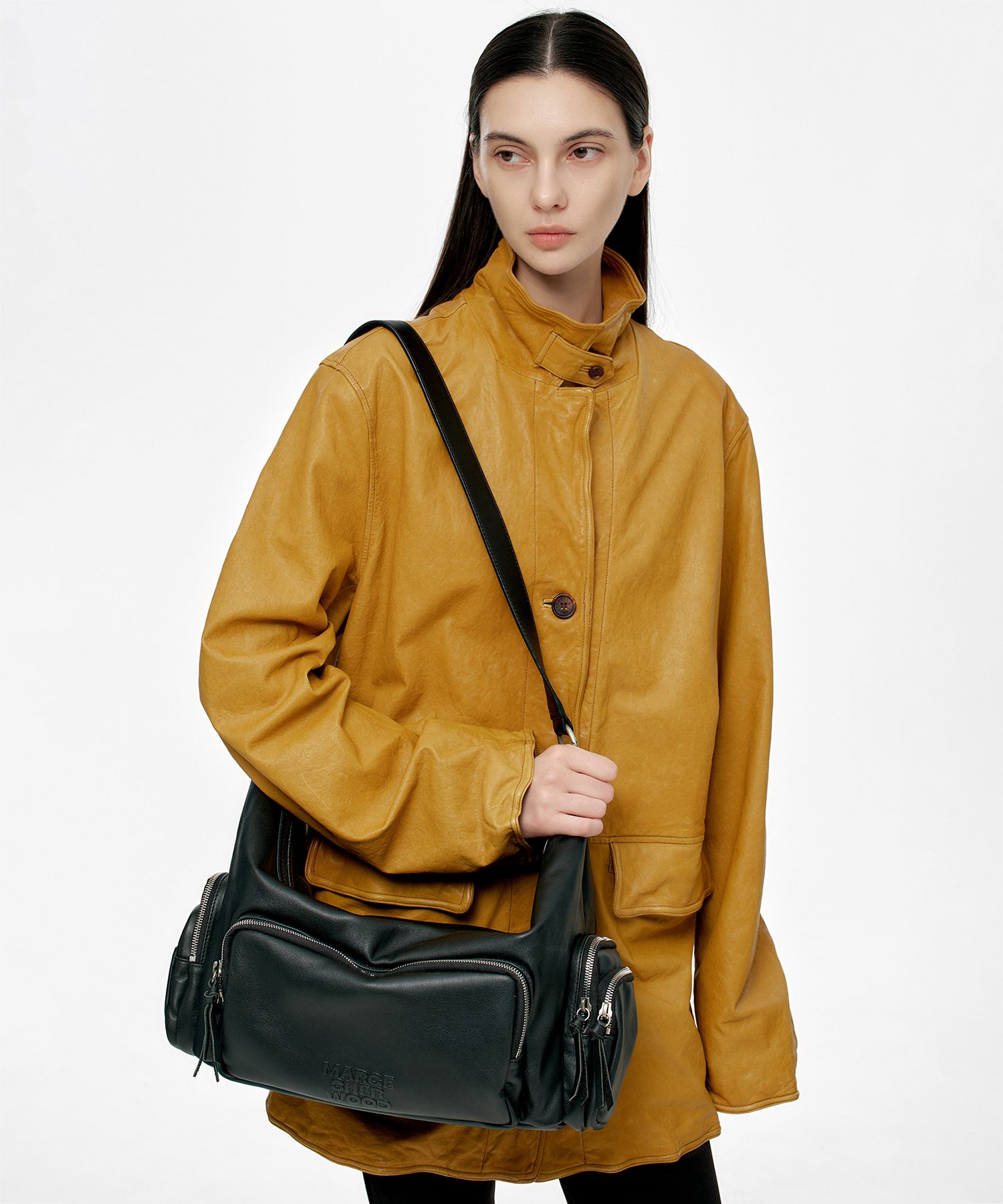 MUSINSA | MARGESHERWOOD CITY HOBO EW_black plain