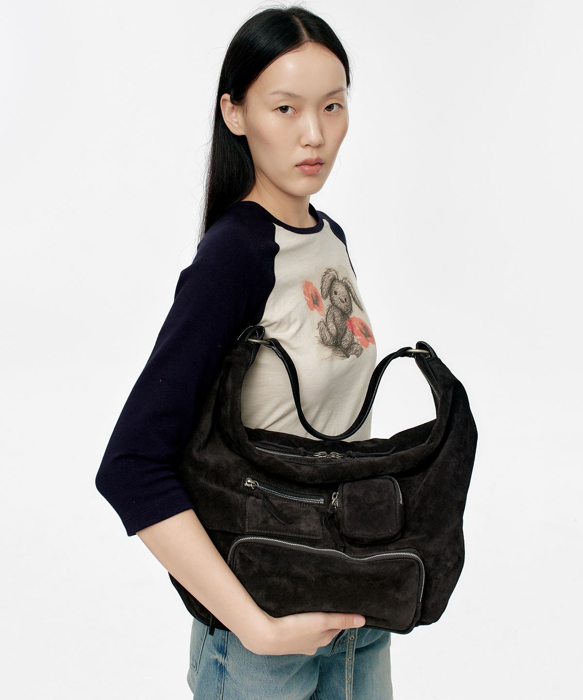 마지셔우드(MARGESHERWOOD) CITY HOBO NS_black suede
