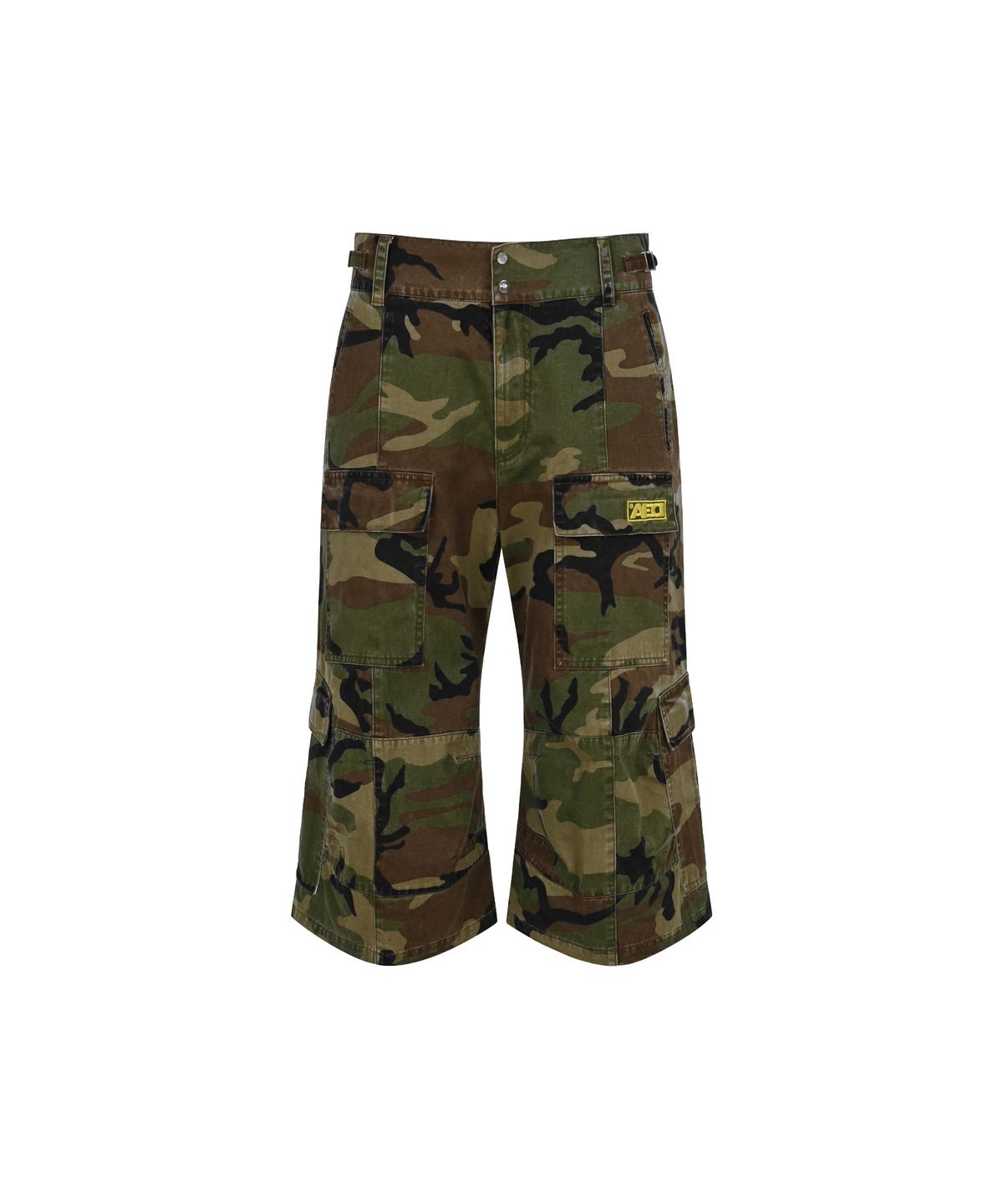 올아이즈다운(ALL EYES DOWN) FLARE CARGO BERMUDA PANTS (CAMO)
