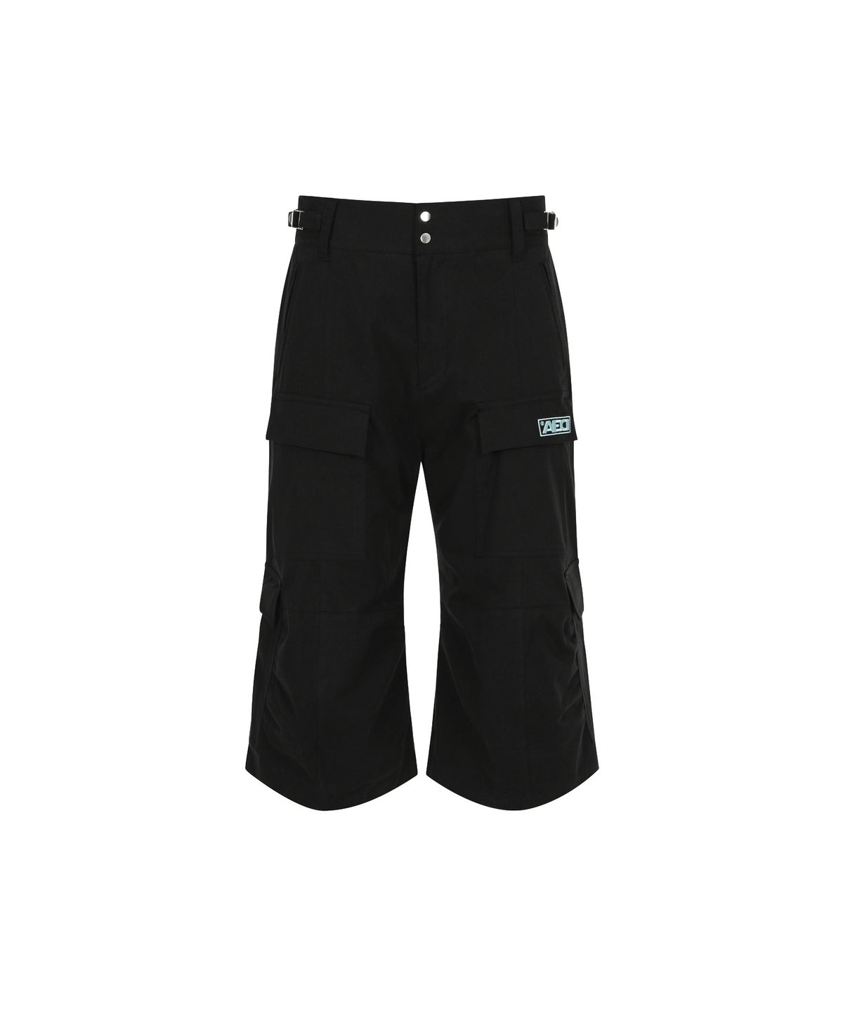 올아이즈다운(ALL EYES DOWN) FLARE CARGO BERMUDA PANTS (BLACK)