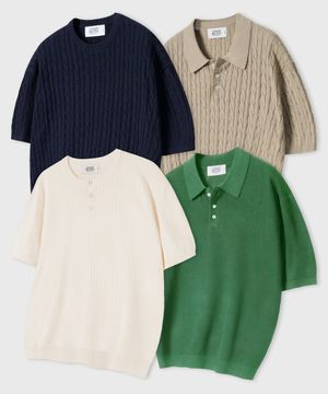 [SET] 오버핏 워셔블 반팔 니트_4STYLE