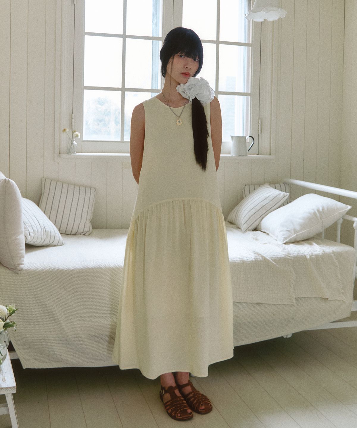 쎄미(SSEMI) BACK POINT MAXI DRESS(BT)