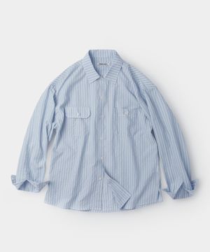 디벨롭 스트라이프 투포켓 셔츠_블루