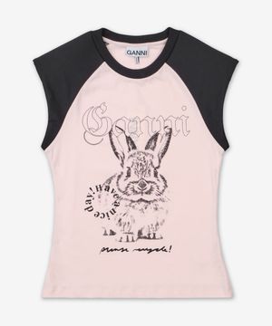 베이직 저지 버니 래글런 반소매 티셔츠 - 프림로즈 핑크 / T4159065