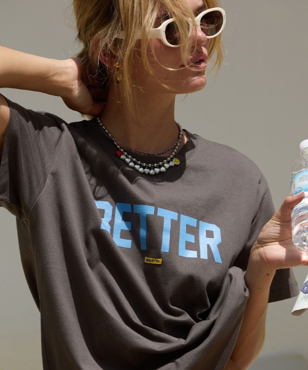 무드베러(MOODBETTER) BETTER LOGO BASIC FIT T SHIRTS CHARCOAL