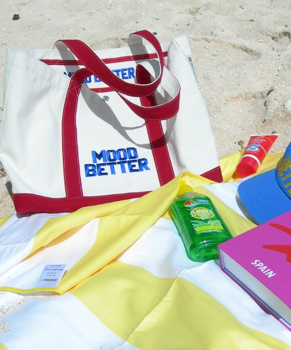 무드베러(MOODBETTER) CLASSIC CANVAS TOTE BAG IVORY RED