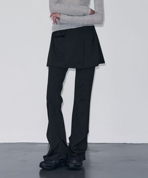 레이어드 스커트 팬츠 [BLACK]