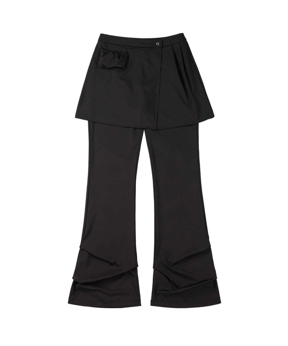 레더리(LEATHERY) [Summer] 레이어드 스커트 팬츠 [BLACK]