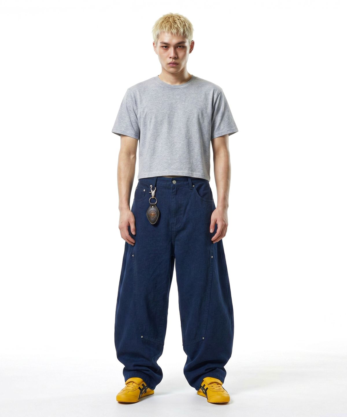 씨웨어 바이 더 지니어스(C WEAR BY THE GENIUS) 맨즈 크롭 티셔츠 그레이