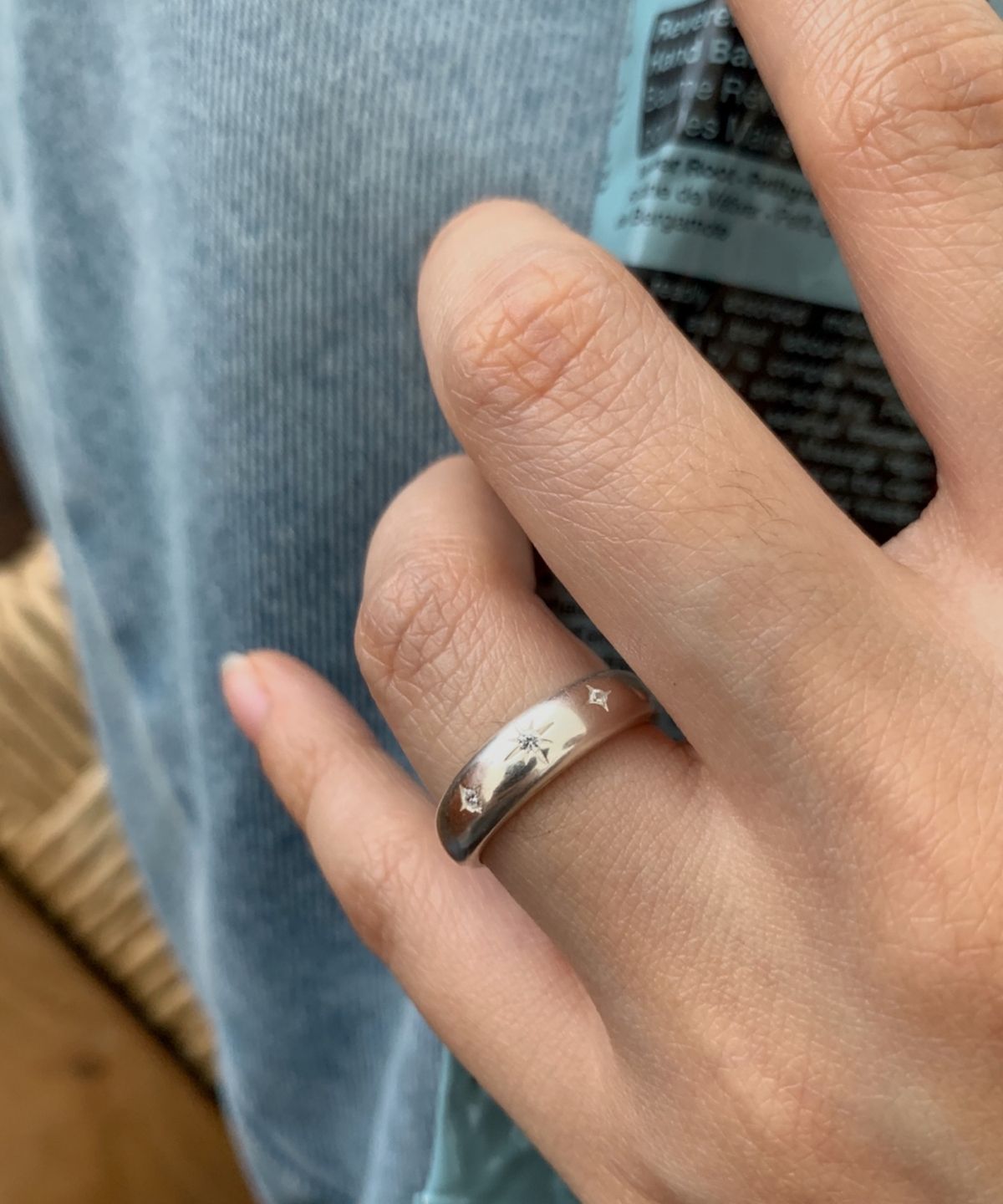 바라두(BARADU) [BARADU 925] Triple star sculpture dome ring