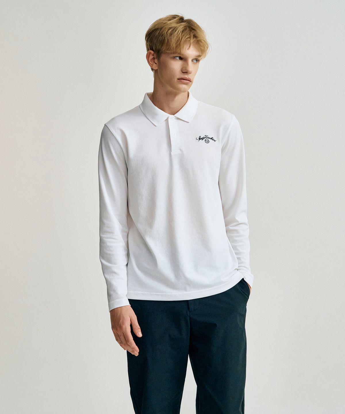 세르지오 타키니(SERGIO TACCHINI) M 타키니 모던 긴팔 폴로 (White)