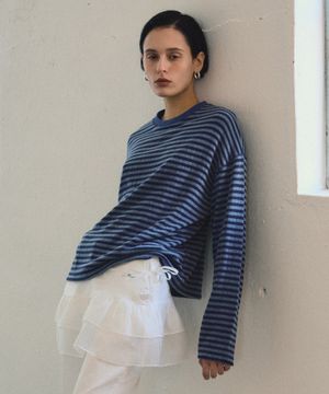 S/S 소프트 코튼 스트라이프 티셔츠_CTT348(블루)