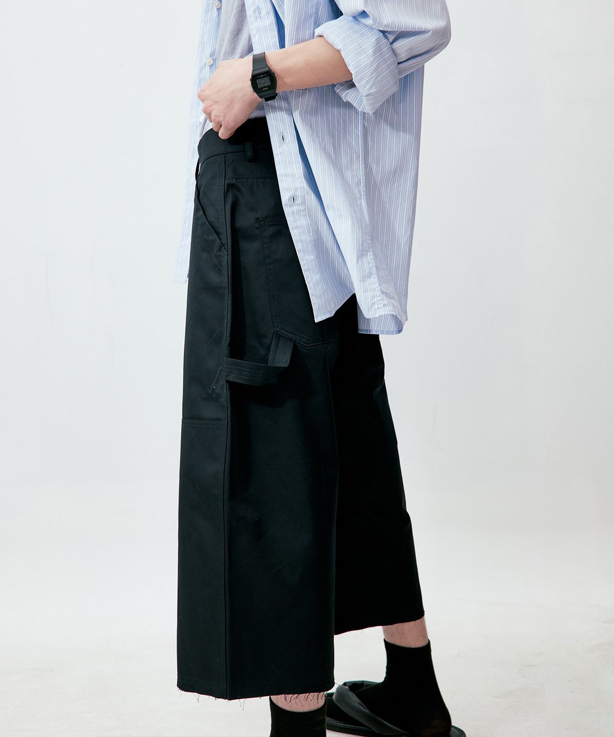 유스(YOUTH) Double Knee Half Pants - Black