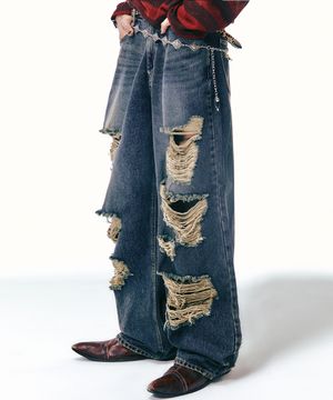 [0053] 디스트로이드 와이드 데님 팬츠 (Brown)