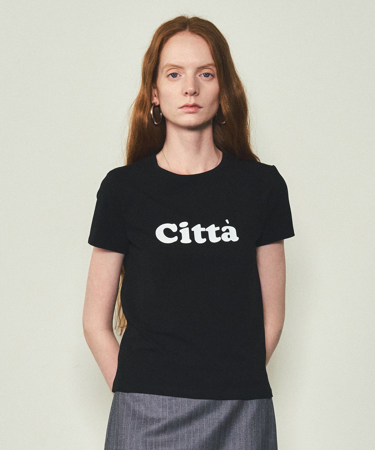 씨타(CITTA) 시그니처 로고 반팔 티셔츠_CTT332(블랙)