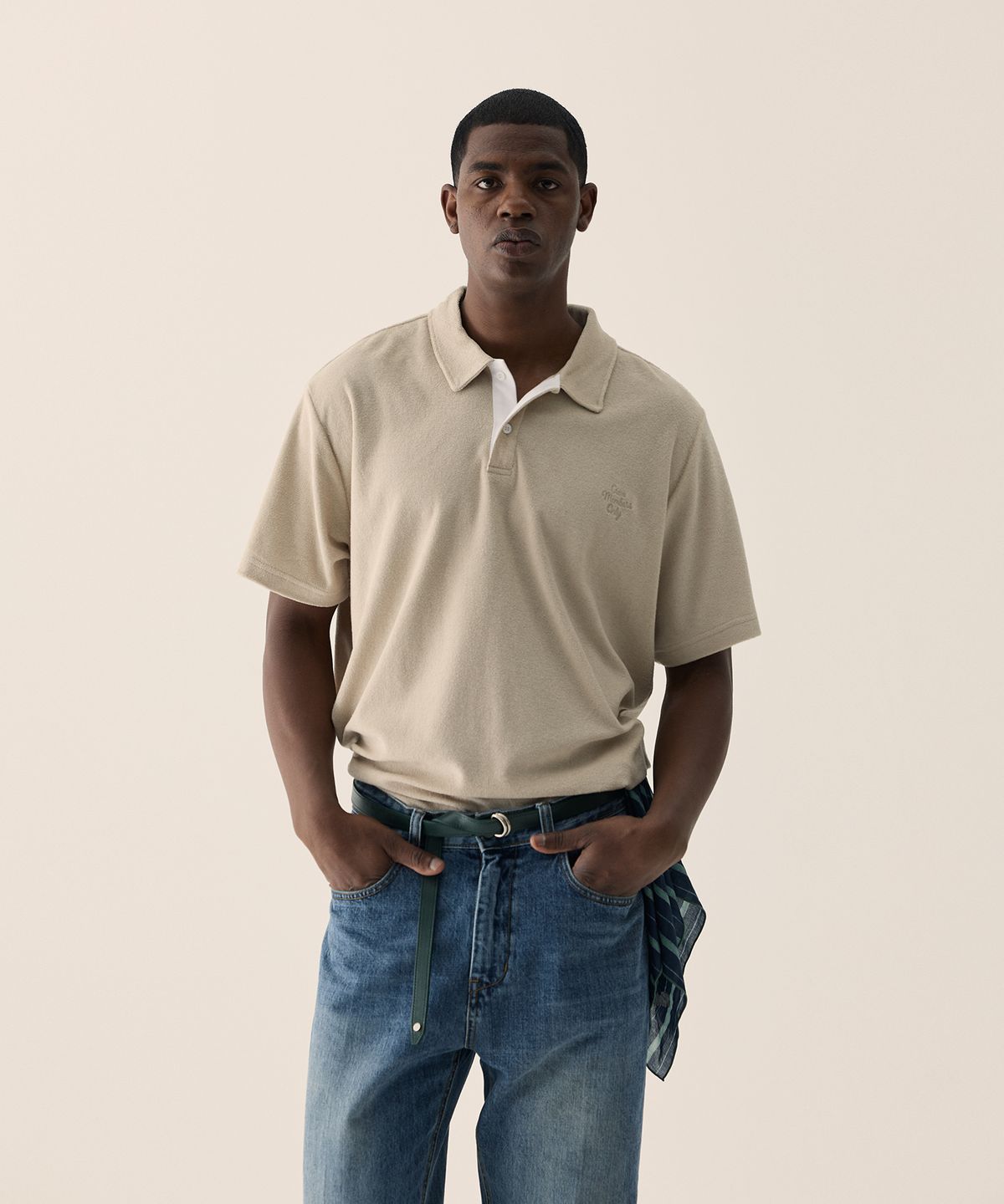 크루멤버스온리(CREW MEMBERS ONLY) CMO TERRY POLO BEIGE