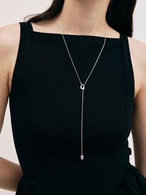 Y drop heart necklace