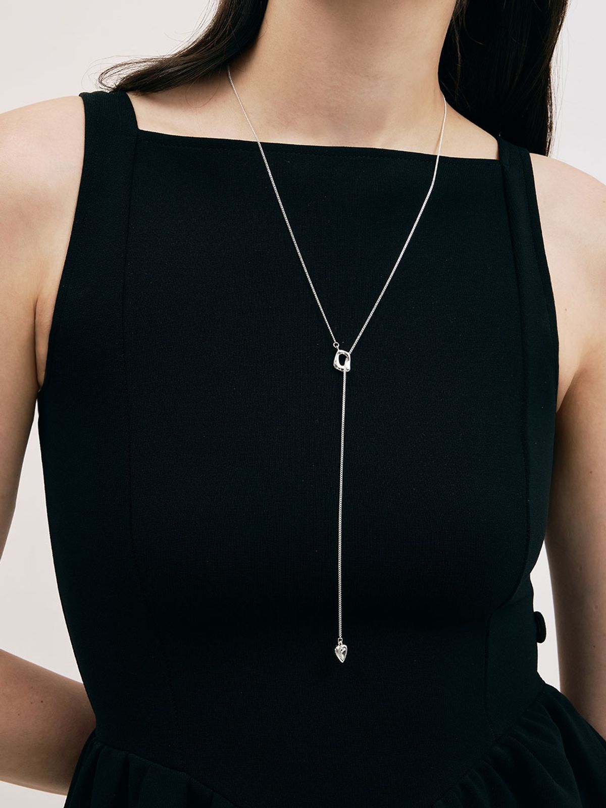 헤이(HEI) Y drop heart necklace