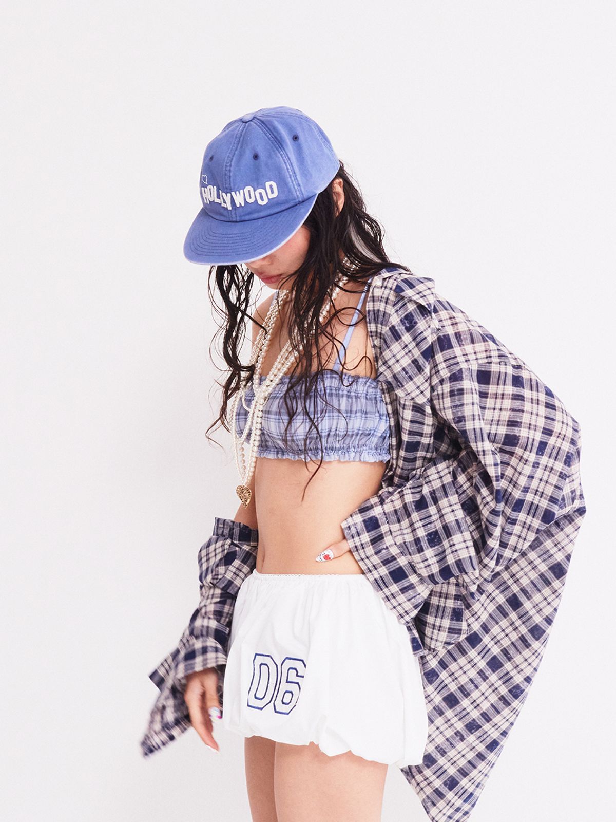 에즈이프 캘리(ASIF CALIE) NEW DIRTYWASHING OVERFIT CHECK SHIRT NAVY
