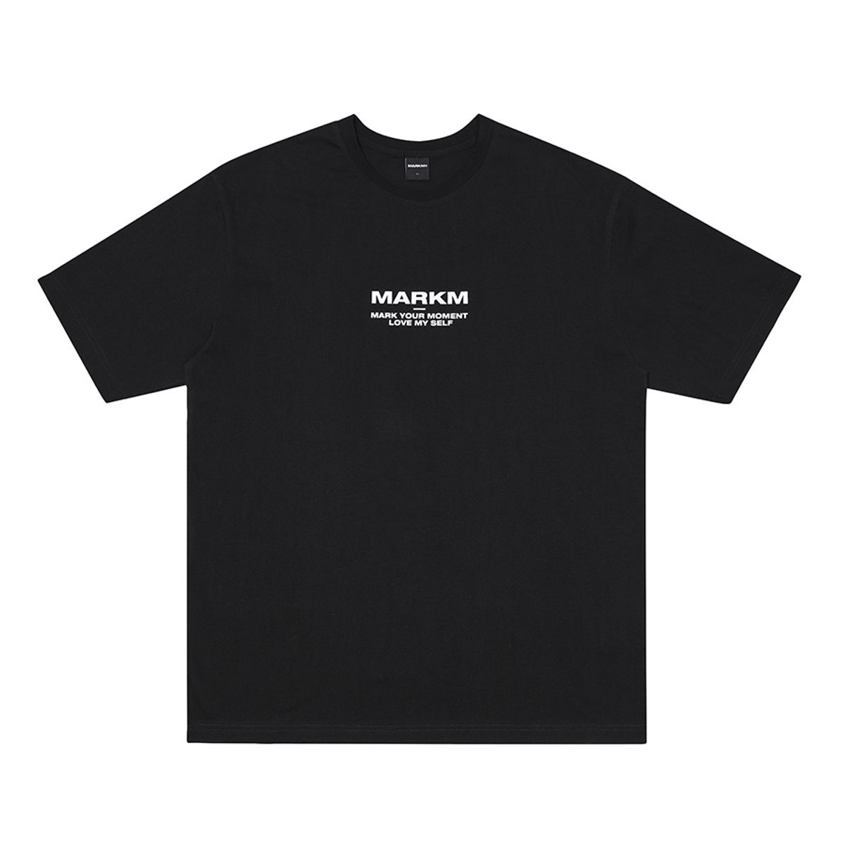 마크엠(MARKM) 러브 마이 셀프 로고 티셔츠 블랙 (MHIBH8924)