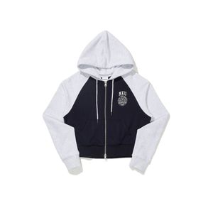 여성 크롭 래글런 후드 집업 네이비 (MHIBH8652)